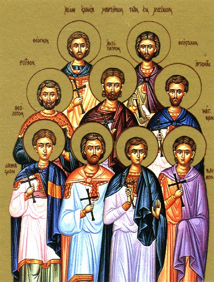 Nine Martyrs at Cyzicus: Theognes, Rufus, Antipater, Theostichus, Artemas, Magnus, Theodotus, Thaumasius, and Philemon