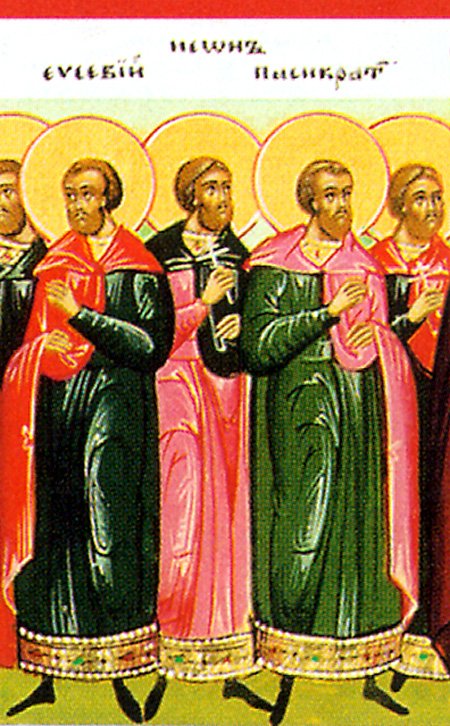 Martyrs Eusebius, Neon, Leontius, Longinus, and others, at Nicomedia